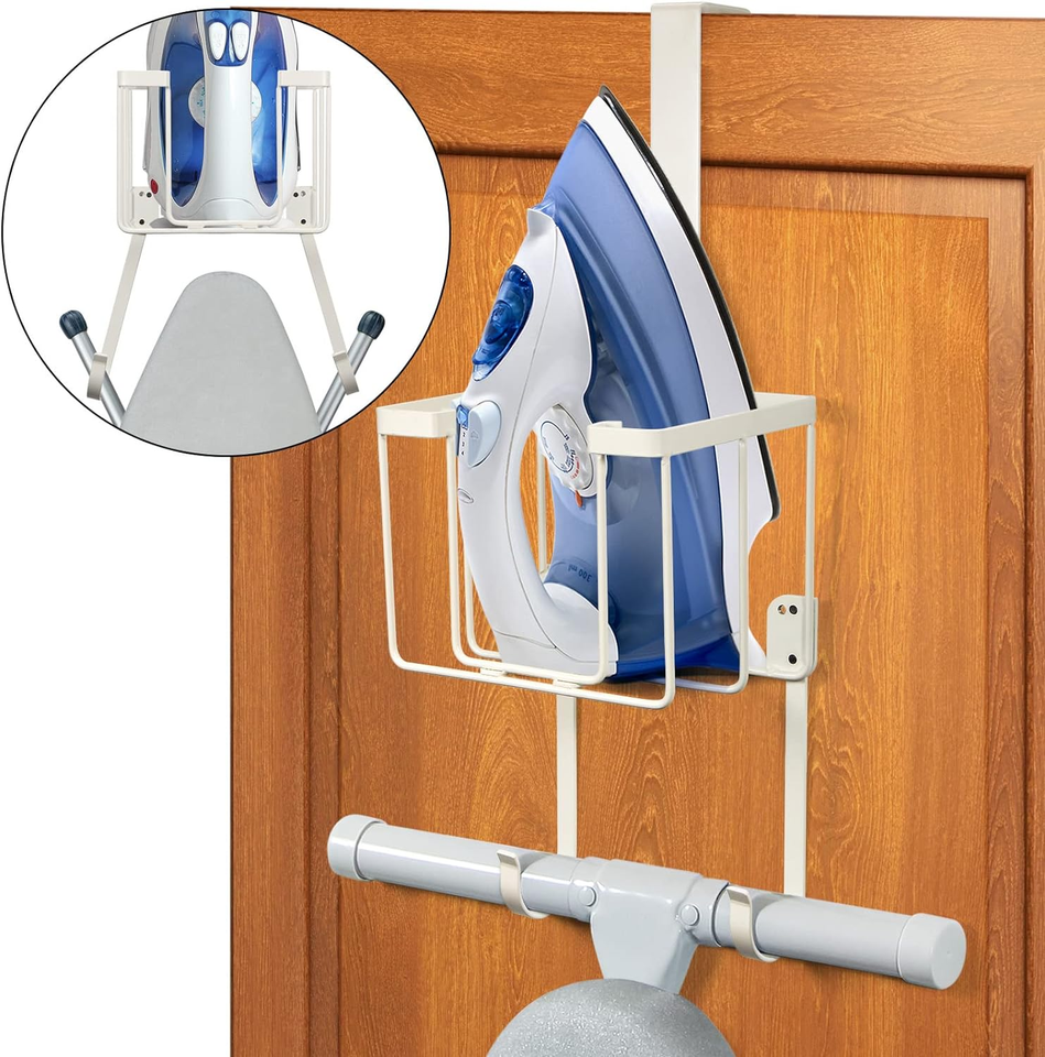 over the Door/Wall Mount Ironing Board Hanger, Laundry Room Iron and