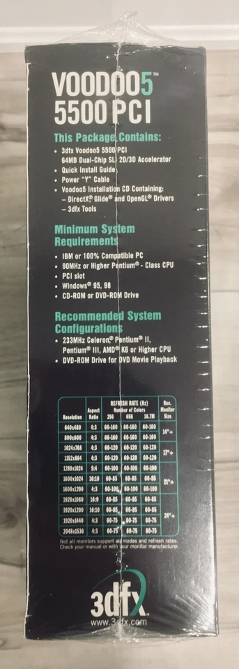 3dfx Voodoo5 5500 PCI 64MB SLI Graphics Card [V555364] (Sealed, New in Box) - Image 3 of 4