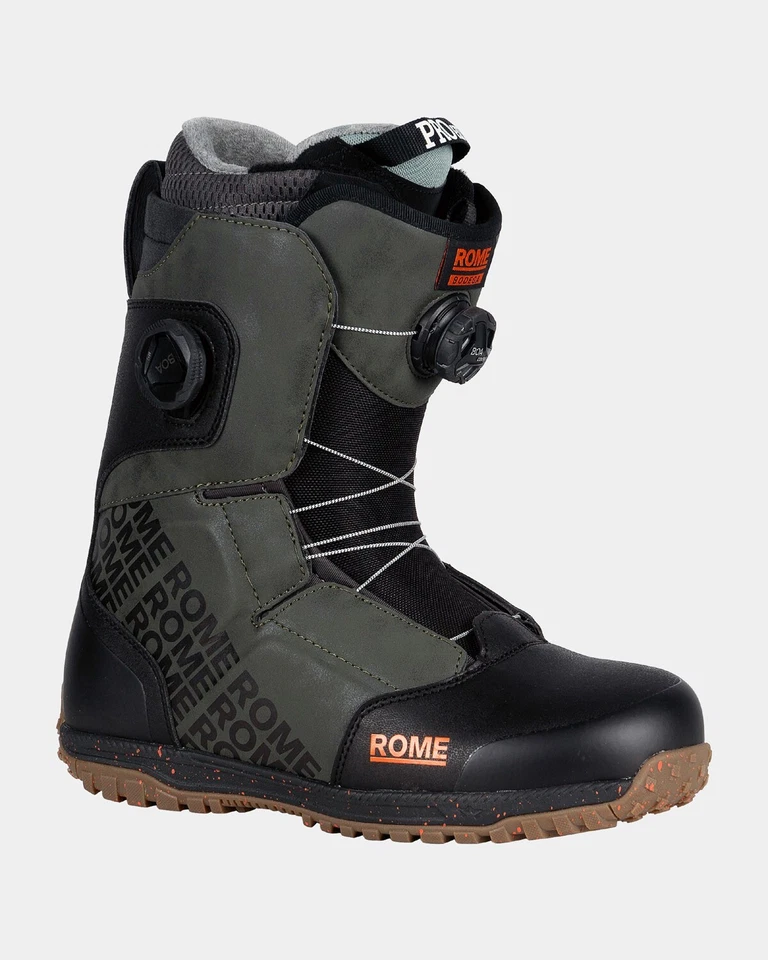 Rome Bodega Double Boa Snowboard Boots Men's Size 8.5 Black/Olive New 2025 - Image 2 of 4