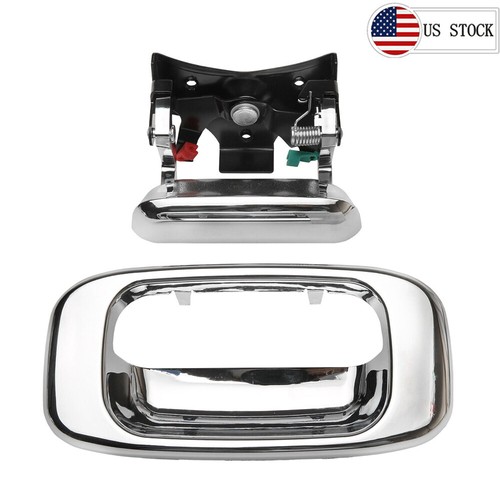 2002 Chevy Silverado 1500 Accessories Chrome Rear Tailgate Handle &amp; Bezel For 1999-2006 Chevy Silverado / GMC Sierra 1500 2500 GM3523MTGB Handle