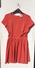 Rare London Size Small 8 Lace Up Mini Dress Red Orange