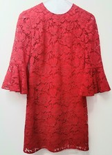 Valentino Lace Red Ruffle Sleeve Dress Size 00