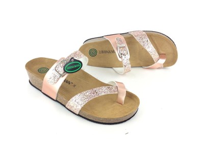 Brinkmann Zehentrenner Keil in Roségold - Elegante Sandalen für zu Hause!