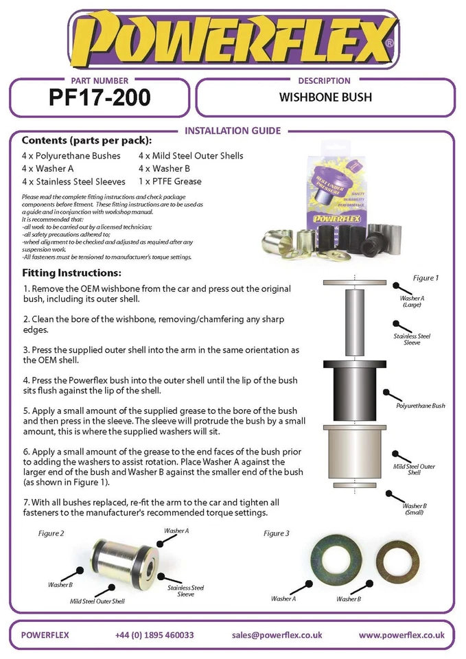 Arbustos Powerflex Road Rr Low Wishbone para Maserati Merak 1972-1983 PF17-200 - Imagen 3 de 4
