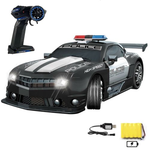 Voiture de sport de police Haktoys RC, télécommande radio poursuite à chaud patrouille de chasse de flic - Photo 1/6