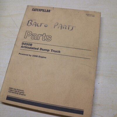 CATERPILLAR D250B DJB Articulated Dump Truck Parts Manual quarry cat 5WD series