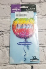 Felicidades Congrats Spanish Multicolor Foil Balloon Grad Party Decorations NEW