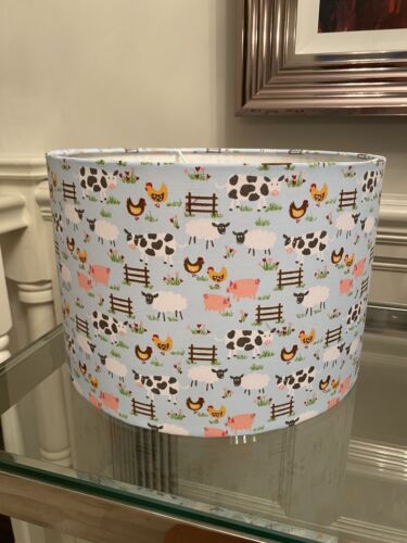 Lampshade in Farmyard animal fabric, Ceiling or Lamp, Various Sizes - Picture 1 of 11