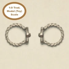 HORSING AROUND Traditional 1:9 Scale TWISTED RING WESTERN SNAFFLE BIT - Silver