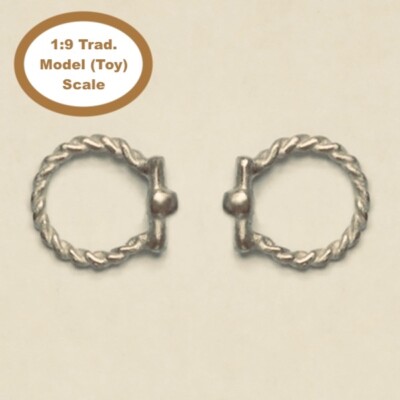HORSING AROUND Traditional 1:9 Scale TWISTED RING WESTERN SNAFFLE BIT - Silver