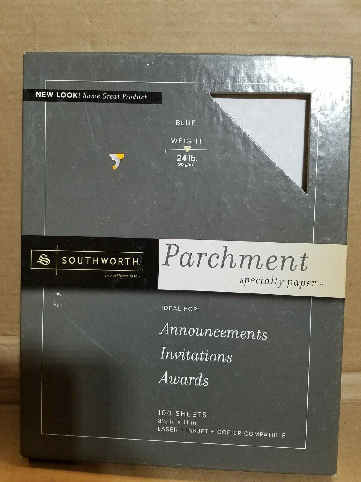 Southworth PARCHMENT Specialty PAPER BLUE 24lb 100 sheets 8.5x11 Laser Ink NEW