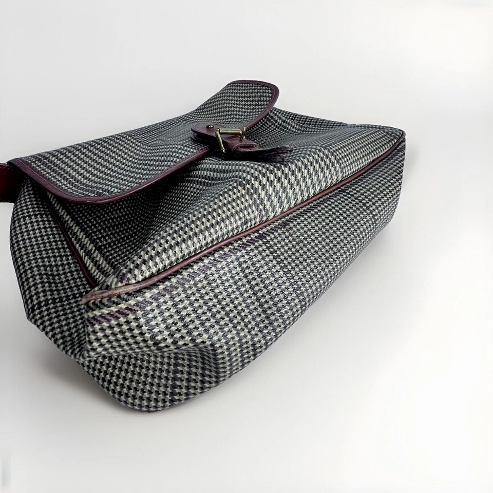 Bandolera POLO RALPH LAUREN Auténtica Borde Marrón de Lona y Cuero Foto 3 de 4