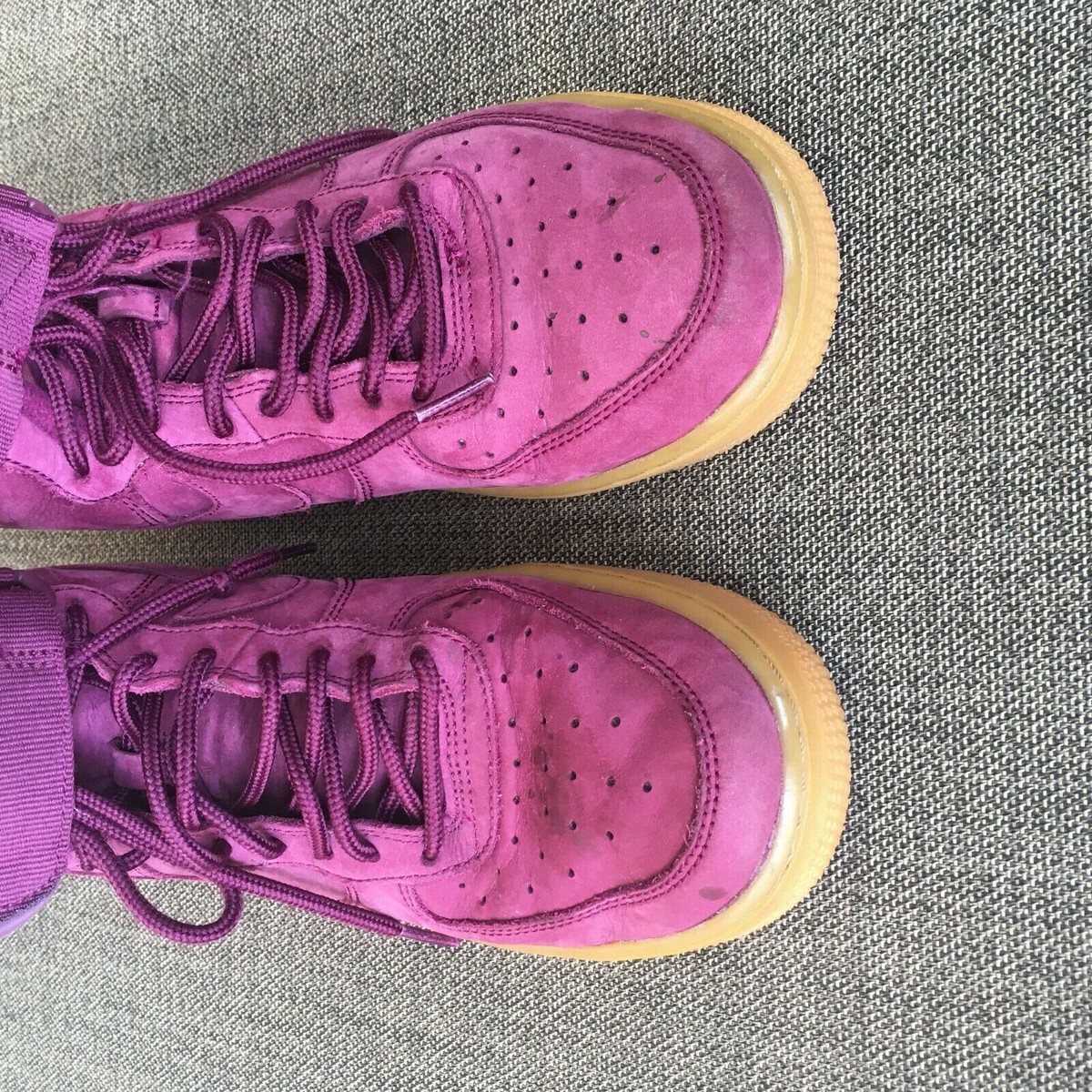 Nike Air Force 1 High Sz 6.5Y Bordeaux Sneakers Suede 922066-600 
