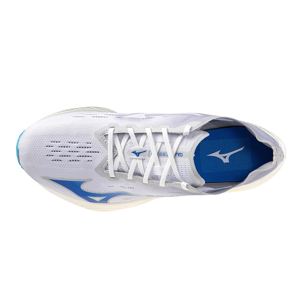 スパイク・シューズ Mizuno Wave Rebellion natural 26.0 Mizuno Running Shoes WAVE REBELLION PRO NATURAL White/Blue
