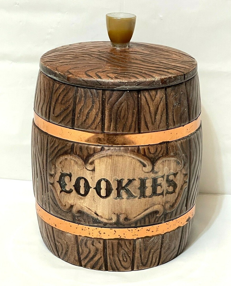 Vintage Ceramic Barrel Cookie Jar 1960s Treasure Craft 10” Tall | eBay