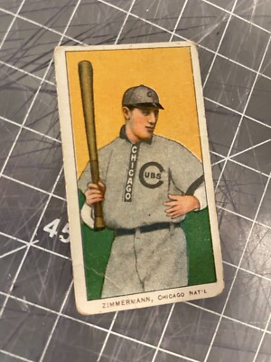 1909 SWEET CAPORAL T206 HEINE ZIMMERMAN CHICAGO CUBS BASEBALL CARD G-VG