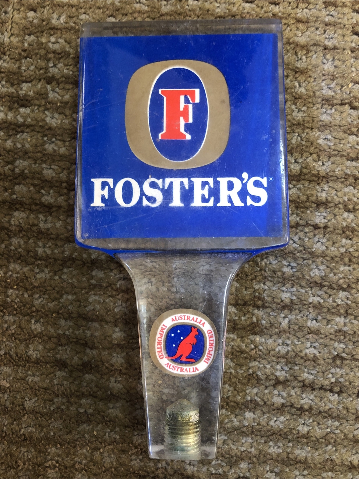 Vintage Lucite Foster's Beer Tap Handle Keg Knob Brew Bar Collector