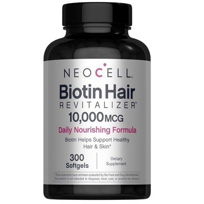NeoCell Biotin Hair Revitalizer 10000mcg | 300 Softgels 150 Count (Pack of 1) 
