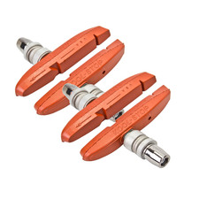 2 Pack Kool-Stop Supra 2 Brake Pads with Water Groove and Threaded Post: Salmon