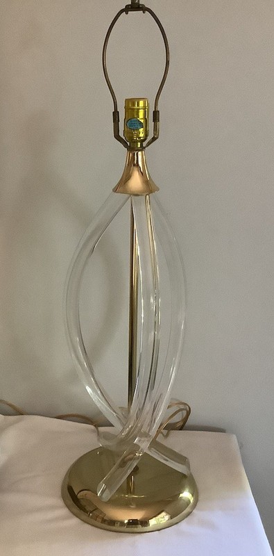 DOROTHY THORPE  PRETZEL LUCITE LAMP - NO SHADE-RARE-VINTAGE