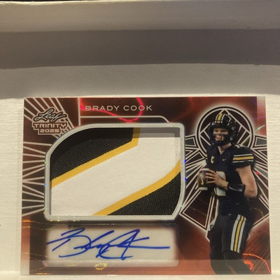 #ad 2025 Leaf Trinity Brady Cook 1 1 Auto Missouri Tigers Player Worn #RMM BC2 $40.00