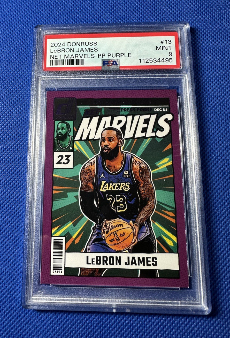 LeBron James NET MARVELS POP (2) 2024 PSA 9 PP PURPLE 2024 Don Russ Panini #13 view 3