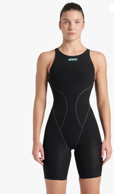 Arena Women's Powerskin Impulso Open Back Tech Suit Swimsuit - Black Teal / 24
