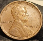 1917 Lincoln Wheat Penny Cent! Harder To Find In This Condition!