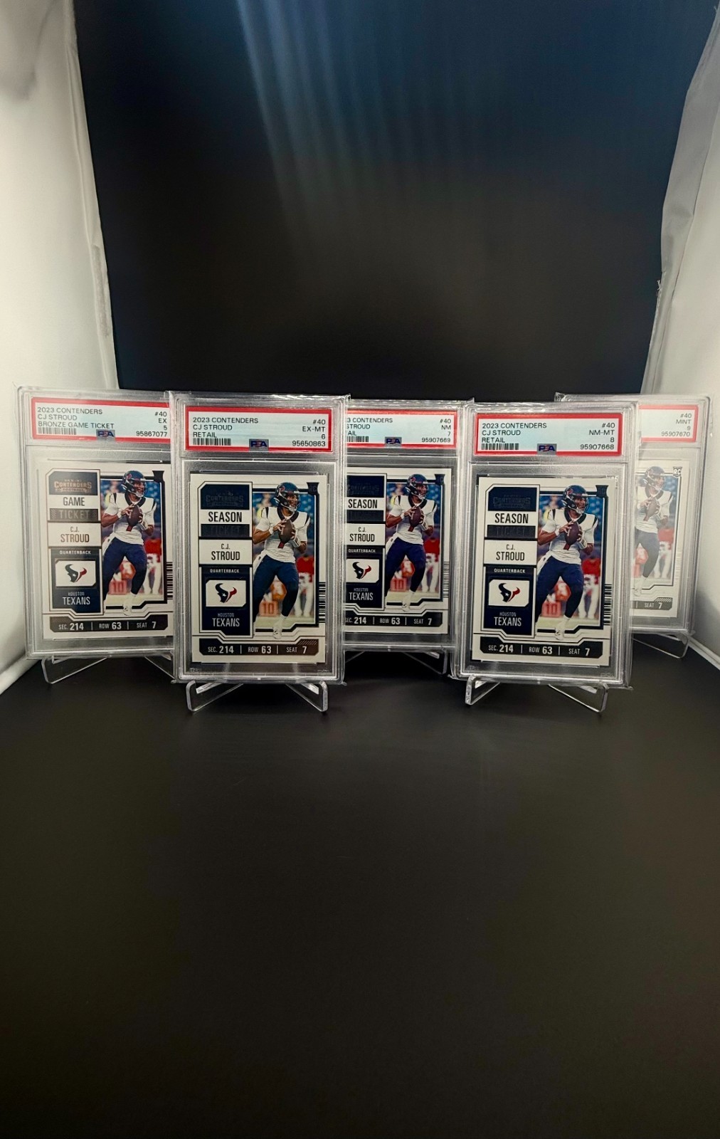 2023 Panini Contenders CJ Stroud RC Slabs x5 - PSA 5-9! FAST SHIPPING! 🔥