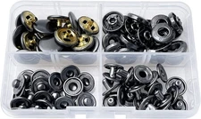 20 Set Leather Snap Fasteners Kit, 15mm Metal Button Snaps Press Studs for Cl...