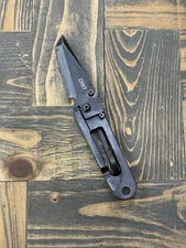 CRKT K.I.S.S. 5500GK HTF Black Pocket Knife Tanto KISS Chisel Grind Used