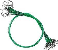 Atibin Stainless Steel Fishing Leaders #4 (11.8in-50lb) 30pcs, Green 