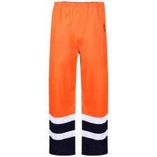 HI VIS OVER TROUSERS  VISIBILITY VIZ REFLECTIVE SAFETY WORKWEAR WATERPROOF PANTS