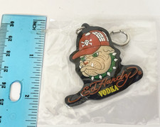 New Don Ed Hardy Vodka Bulldog Skull Rubber Keychain Keyring Car Designer Gift