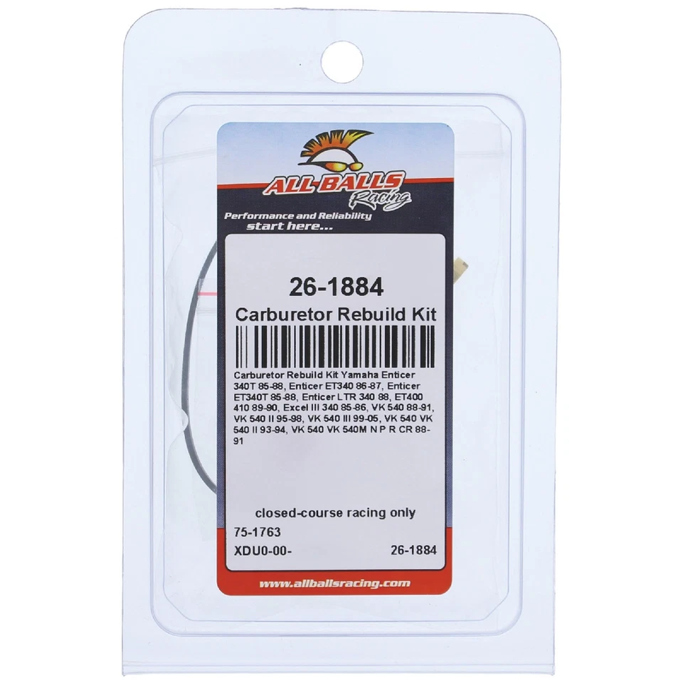 Kit de reconstrucción de carburador para Yamaha Enticer ET340 1986-1987; 26-1884 Foto 4 de 4