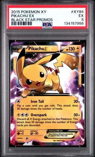 2015 POKEMON XY BLACK STAR PROMO PIKACHU EX #XY84 PSA 5 EX #134157956