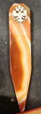 Pierre pointeur agate argentée russe avec soupir Romanov
