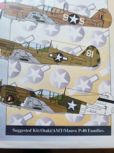 Eagle Strike 1/48th BIRDS OF PREY, WARHAWKS & KITTYHAWKS Pt. 1 Decal 48147 - Picture 2 of 3