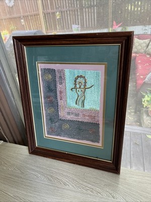Joanna Framed Mixed Media Artwork Southwest Abstract Female Figure Signed