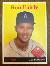 LOS ANGELES DODGERS: Ron Fairly Custom Modern 1958 Style Art Card