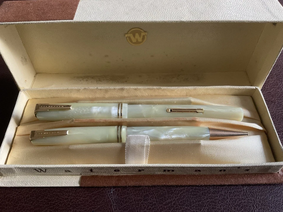 RARE Waterman’s 5xx Series Lever Filler Fountain Pen And Mechanical Pencil Set - Image 2 of 4