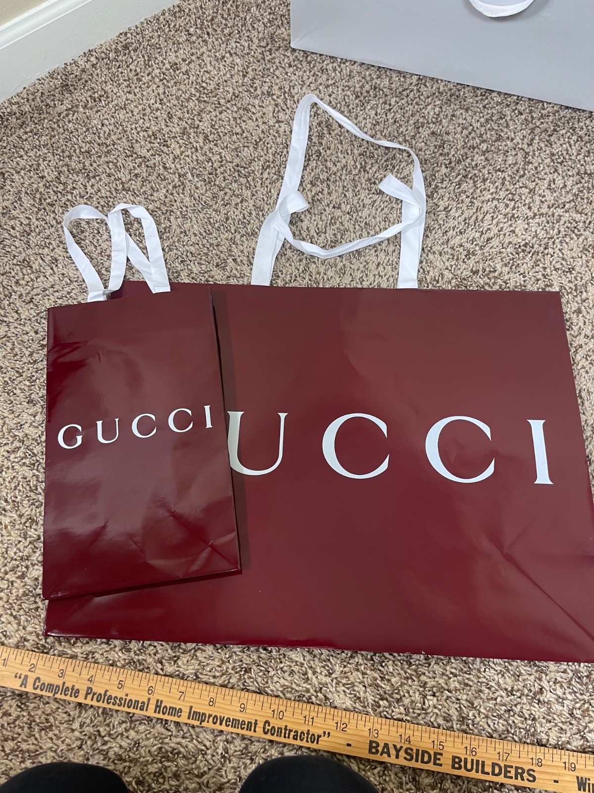 Authentic Empty Gucci Green Brocade Red Silver 8 Total Shopping Gift Tote Bags thumbnail 22