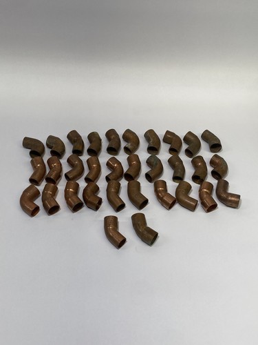 32 Copper Elbow Pipe Fittings Lot Sweat Solder Plumbing