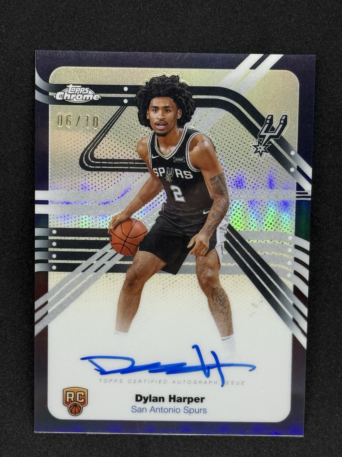 2025-26 Topps Chrome Dylan Harper Next Stop RC Black On Card Auto /10