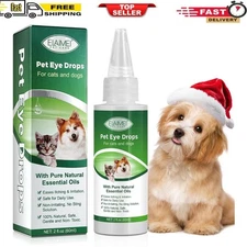 Pet Eye Drops 60ML for Dogs & Cats – Relieves Itching, Pink Eye, Allergies, Safe