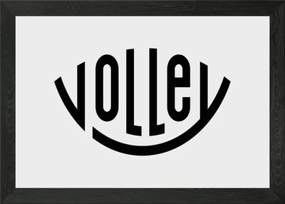 Volley Text Kunst gerahmtes Wandbild Poster Leinwanddruck Bild