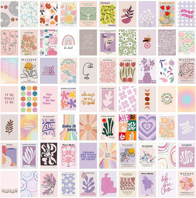 70Pcs Wall Collage Kit Aesthetic Picures, Danish Pastel Room Decor Aesthetic Col