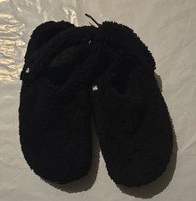 Crocs Classic Cozzzy Black Faux Fur Lined Slip-On Slippers Women  s US 8m 10w