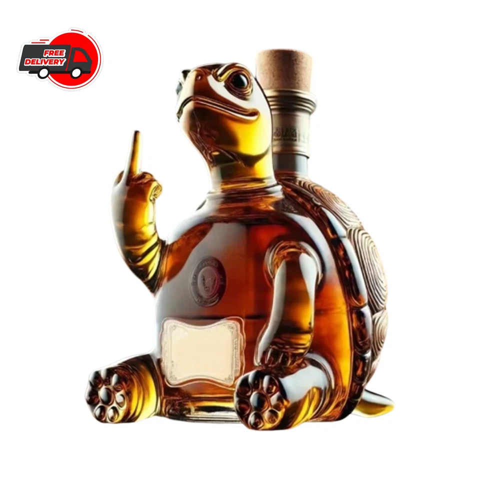 Botella de whisky tortuga animal desprecio internacional por gesto jarra de whisky Foto 4 de 4
