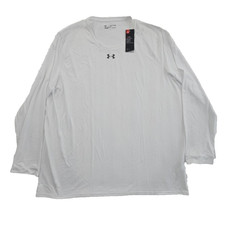 Under Armour 1305776 Loose Fit T-Shirt Men's 3XL White Tactical Long Sleeve NEW